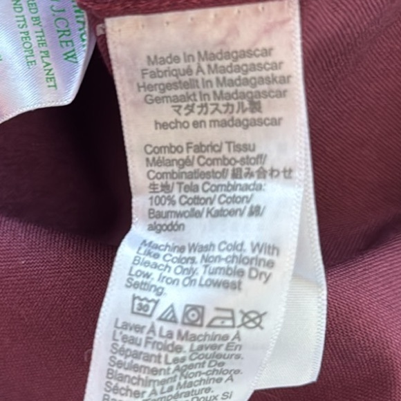 Men’s J Crew Factory Burgundy Garment Dyed Oxford Shirt. Size XXL. NWT - Picture 10 of 12